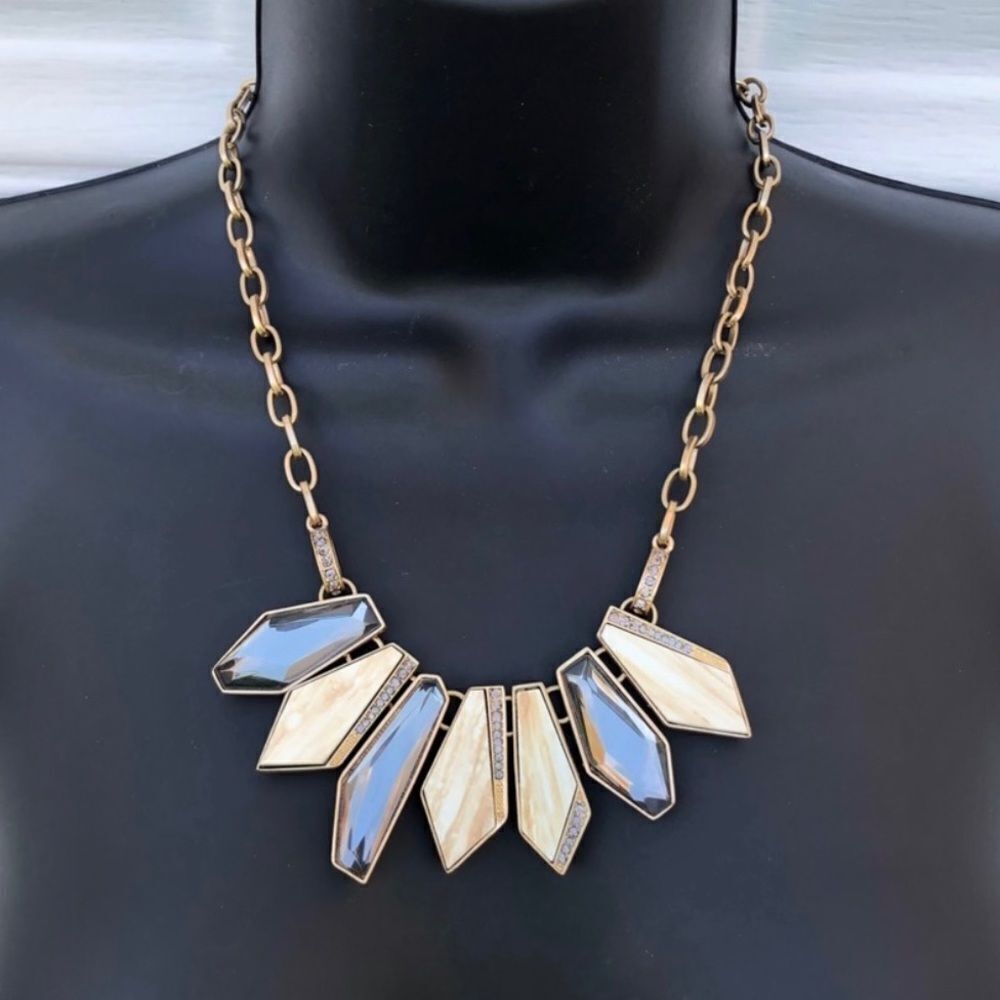 Kenneth Cole Geometric Rhinestone Statement Necklace - Picture 7 of 11